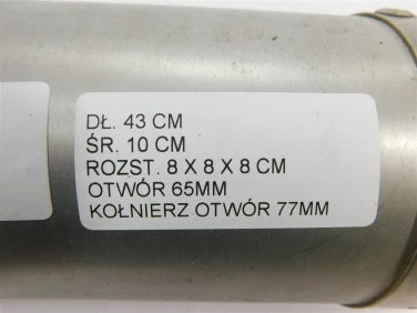 Wydech koŃcowy tŁumik yamaha honda kawasaki suzuki e3 1079 dŁ 43cm Śr 10cm rozst 8x8x8cm otwÓr 65mm koŁnierz otworÓw 77mm