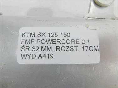 Wydech koŃcowy tŁumik ktm sx 125 150 fmf powercore 2.1 Śr . 32mm rozst. 17cm