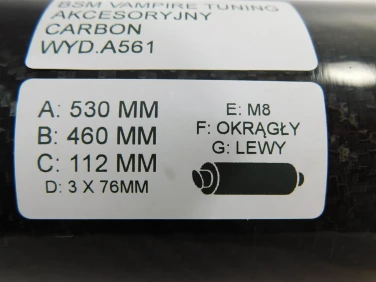 Wydech koŃcowy tŁumik bsm vampire tuning akcesoryjny carbon 