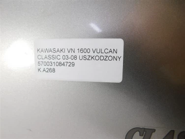 Kufer kufry tyŁ kawasaki vn 1600 vulcan classic 03-08 uszkodzony 570031084729