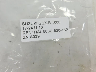 ZĘbatka napĘd ŁaŃcuch suzuki gsx-r 1000 17-24 u-10 renthal 500u-520-16p