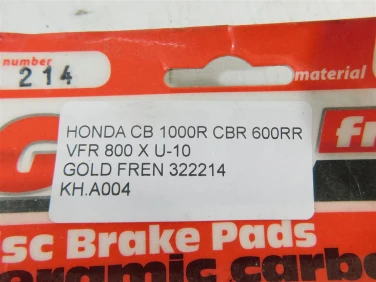 Klocki hamulcowe honda cb 1000r cbr 600rr vfr 800 x u-10 gold fren 322214