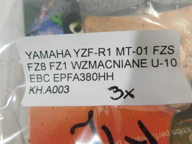 Klocki hamulcowe yamaha yzf-r1 mt-01 fzs fz8 fz1 wzmacniane u-10 ebc epfa380hh