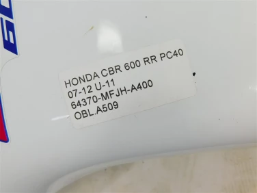 Owiewka bok boczna lewa honda cbr 600 rr pc40 07-12 u-11 64370-mfjh-a400
