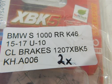 Klocki hamulcowe bmw s 1000 rr k46 15-17 u-10 cl brakes 1207xbk5
