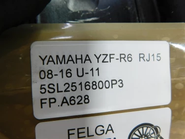 Felga koŁo przÓd yamaha yzf-r6 rj15 08-16 felga prosta ok u-11 5sl2516800p3