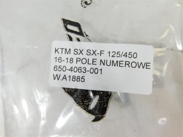 Plastik wypeŁnienie owiewka ktm sx sx-f 125/450 16-18 pole numerowe 650-4063-001