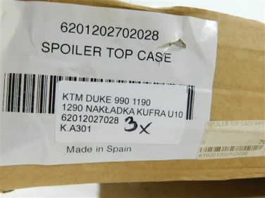 Kufer kufry tyŁ ktm duke 990 1190 1290 nakŁadka kufra u10 620120270283x