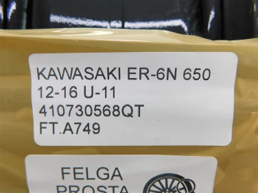 Felga koŁo tyŁ kawasaki er-6n 650 12-16 felga prosta ok u-11 410730568qt