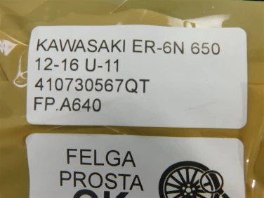 Felga koŁo przÓd kawasaki er-6n 650 12-16 felga prosta ok u-11 410730567qt
