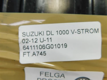 Felga koŁo tyŁ suzuki dl 1000 v-strom 02-12 felga prosta ok u-11 6411106g01019