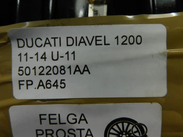 Felga koŁo przÓd ducati diavel 1200 11-14 felga prosta ok u-11 50122081aa