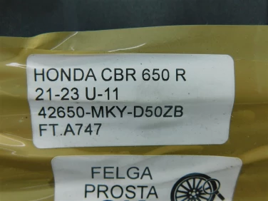 Felga koŁo tyŁ honda cbr 650 r 21-23 felga prosta ok u-11 42650-mky-d50zb