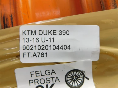 Felga koŁo tyŁ ktm duke 390 13-16 felga prosta ok u-11 9021020104404