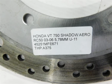 Tarcza hamulcowa przÓd honda vt 750 shadow aero rc50 03-06 5.78mm u-11 45251mfe671