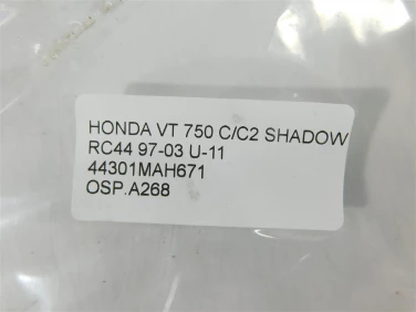OŚ koŁa przÓd przednia honda vt 750 c/c2 shadow rc44 97-03 u-11 44301mah671