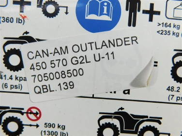 BŁotnik nadkole plastik can-am outlander 450 570 g2l u-11 705008500