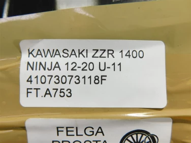 Felga koŁo tyŁ kawasaki zzr 1400 ninja 12-20 felga prosta ok u-11 41073073118f