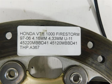 Tarcza hamulcowa przÓd honda vtr 1000 firestorm 97-06 4,16mm 4,33mm u-11 45220mbbd41 45120mbbd41