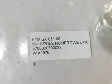 Plastik wypeŁnienie owiewka ktm sx 85/105 11-12 pole numerowe u-10 4700800700028