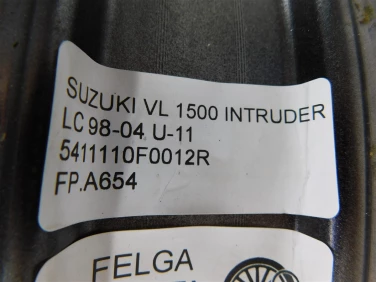 Felga koŁo przÓd suzuki vl 1500 intruder lc 98-04 felga prosta ok u-11 5411110f0012r