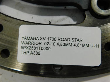 Tarcza hamulcowa przÓd yamaha xv 1700 road star warrior 02-10 4,80mm 4,81mm u-11 5px2581t0000