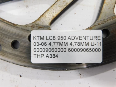 Tarcza hamulcowa przÓd ktm lc8 950 adventure 03-06 4,77mm 4,78mm u-11 60009060000 60009065000