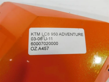 OsŁona nakŁadka zbiornik ktm lc8 950 adventure 03-06 u-11 60007020000