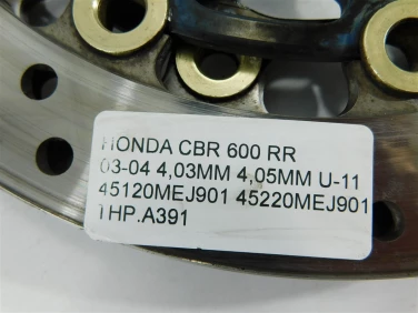 Tarcza hamulcowa przÓd honda cbr 600 rr 03-04 4,03mm 4,05mm u-11 45120mej901 45220mej901