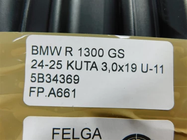 Felga koŁo przÓd bmw r 1300 gs 24-25 kuta 3,0x19 felga prosta ok u-11 5b34369