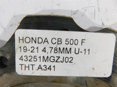 Tarcza hamulcowa tyŁ honda cb 500 f 19-21 4,78mm u-11 43251mgzj02