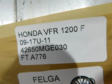 Felga koŁo tyŁ honda vfr 1200 f 09-17 felga prosta ok u-11 42650mge030