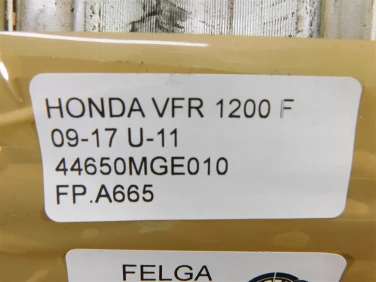 Felga koŁo przÓd honda vfr 1200 f 09-17 felga prosta ok u-11 44650mge010