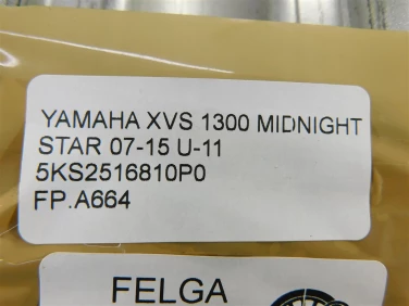 Felga koŁo przÓd yamaha xvs 1300 midnight star 07-15 felga prosta ok u-11 5ks2516810p0