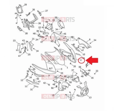 Czacha lewa owiewka triumph speed triple 1200 rr 22-26 t2316027