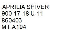 Mocowanie tablicy bŁotnik aprilia shiver 900 17-18 u-11 860403