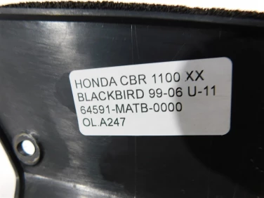 OsŁona licznik przÓd plastik honda cbr 1100 xx blackbird 99-06 u-11 64591-matb-0000