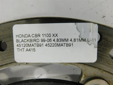 Tarcza hamulcowa tyŁ honda cbr 1100 xx blackbird 99-06 u-11 45120matb91 45220matb91