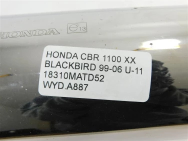 Wydech koŃcowy tŁumik honda cbr 1100 xx blackbird 99-06 u-11 18310matd52