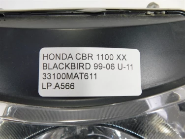 Lampa reflektor przÓd honda cbr 1100 xx blackbird 99-06 u-11 33100mat611